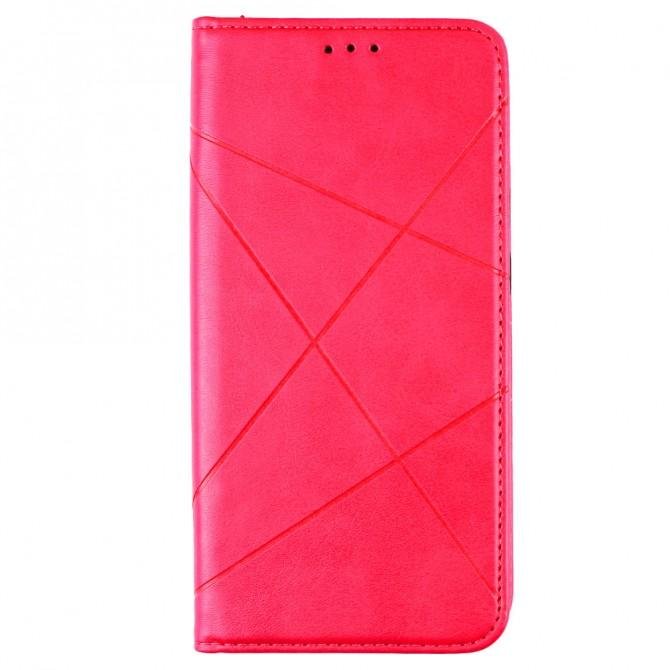 Чохол-книжка Lines Leather для Xiaomi Redmi Note 9/Redmi 10X Hot Pink-1