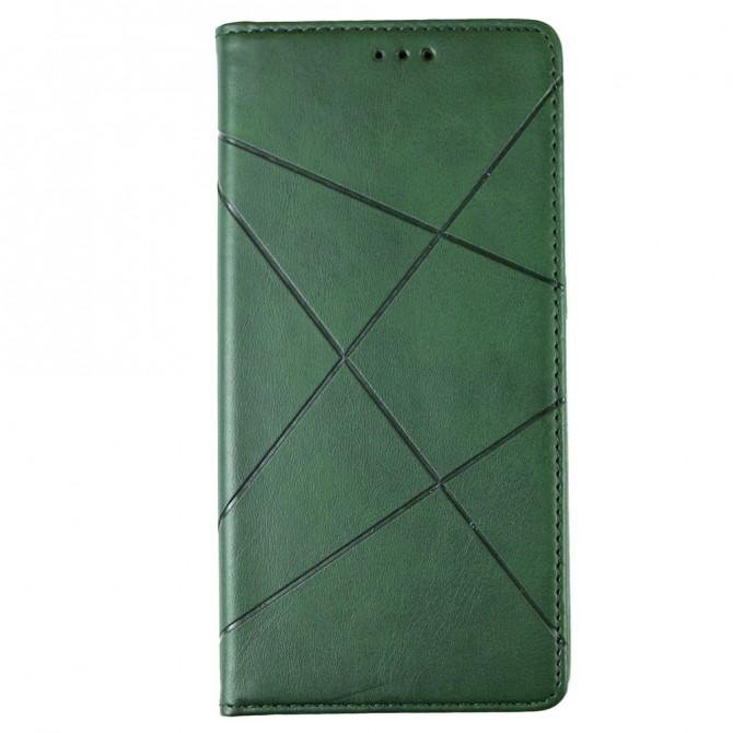 Чохол-книжка Lines Leather для Xiaomi Redmi Note 9/Redmi 10X Green-1