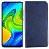 Чехол-книжка Lines Leather для Xiaomi Redmi Note 9/Redmi 10X Blue