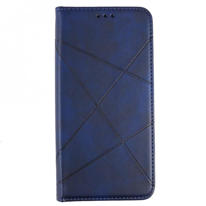 Чохол-книжка Lines Leather для Xiaomi Redmi Note 9/Redmi 10X Blue-1