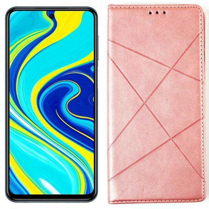 Чехол-книжка Lines Leather для Xiaomi Redmi Note 9s/Note 9 Pro Pink
