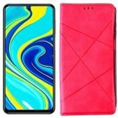 Чохол-книжка Lines Leather для Xiaomi Redmi Note 9s/Note 9 Pro Hot Pink