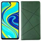 Чохол-книжка Lines Leather для Xiaomi Redmi Note 9s/Note 9 Pro Green