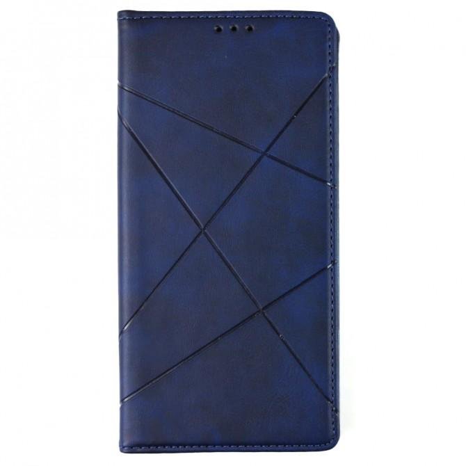 Чехол-книжка Lines Leather для Xiaomi Redmi Note 9s/Note 9 Pro Blue-1