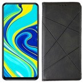 Чохол-книжка Lines Leather для Xiaomi Redmi Note 9s/Note 9 Pro Black Чохол-книжка Lines Leather для Xiaomi Redmi Note 9s/Note 9 Pro Black