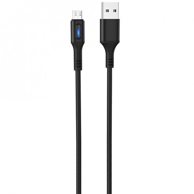 Кабель Hoco U79 Admirable Smart Power MicroUSB Чёрный 1.2m
