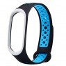 Ремінець NIKE design для Xiaomi Mi Band 3/4 (Silicon) Black&Blue