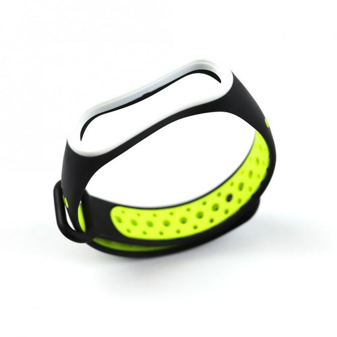 Ремешок NIKE design для Xiaomi Mi Band 3/4 (Silicon) Black&Yellow-1