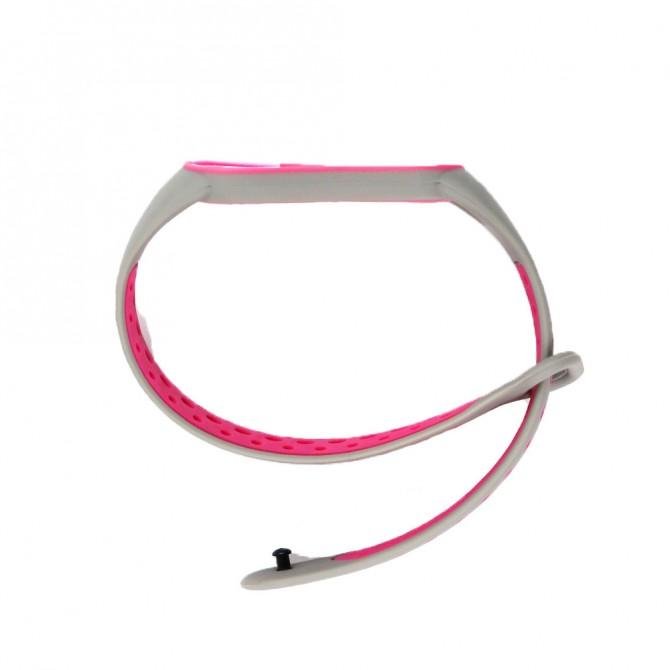 Ремешок NIKE design для Xiaomi Mi Band 5/6 (Silicon) Grey&Pink-2