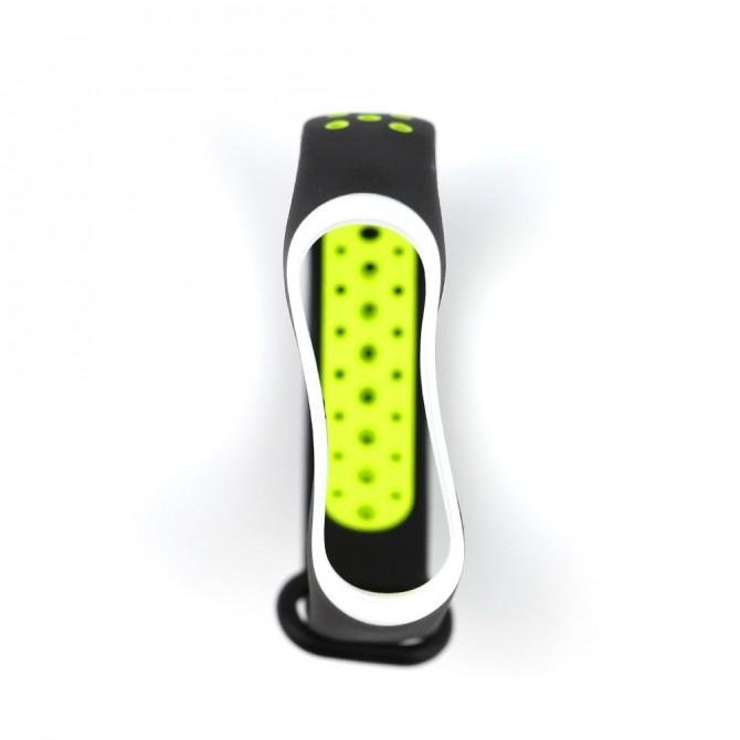 Ремінець NIKE design для Xiaomi Mi Band 5/6 (Silicon) Black&Yellow