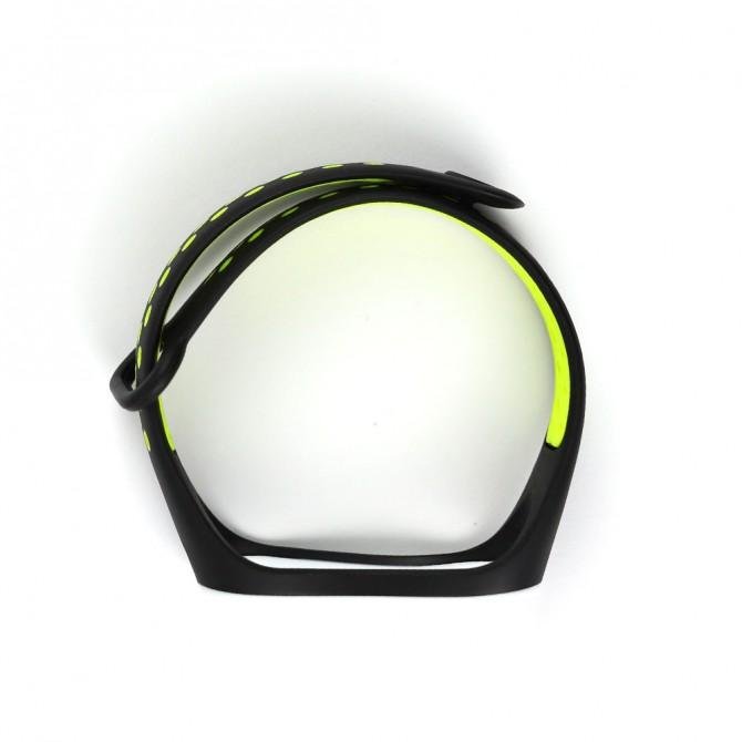Ремінець NIKE design для Xiaomi Mi Band 5/6 (Silicon) Black&Yellow-2