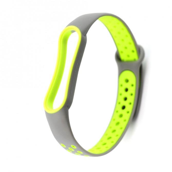 Ремешок NIKE design для Xiaomi Mi Band 5/6 (Silicon) Grey&Yellow-1