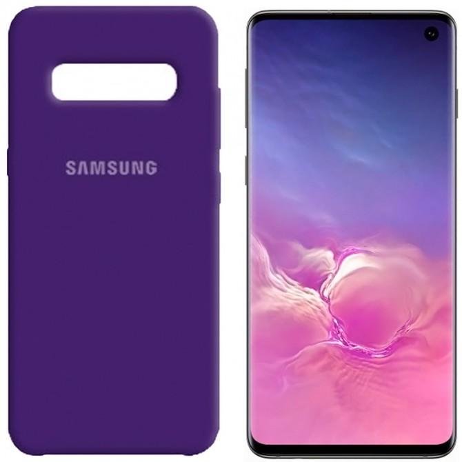 Чехол накладка Original Soft Case Samsung G973 Galaxy S10 Фиолетовый FULL-1