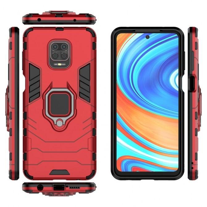 Чехол HONOR Hard Defence Series Xiaomi Redmi Note 9 Pro/Note 9s Red (with magnet)-1