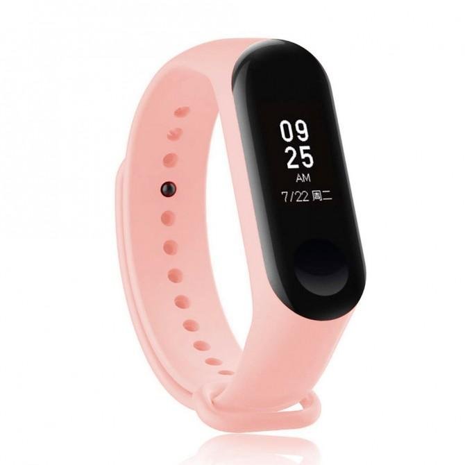 Ремінець для Xiaomi Mi Band 3/4 (Silicon) Світло Рожевий-1