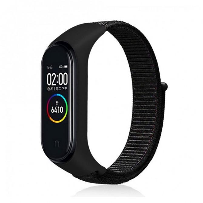 Ремінець для Xiaomi Band 3/4 Nylon design Black-2