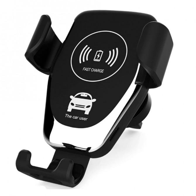 Автодержатель Hoco HWC1+ Беспроводная зарядка Черный