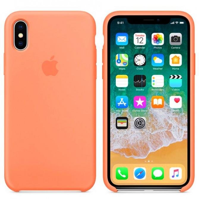 Чехол силиконовый для iPhone Xs Max Светло Оранжевый
