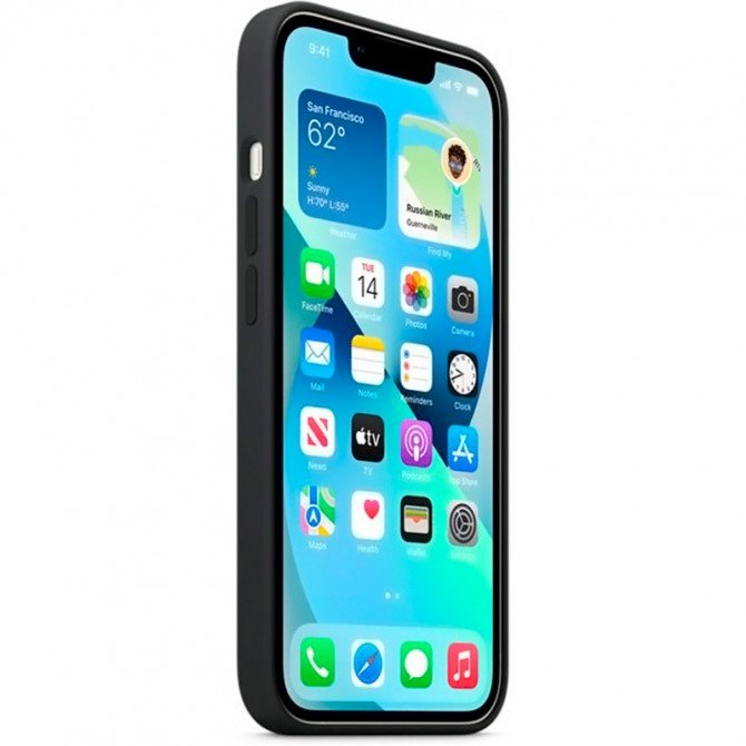 Оригинальный силиконовый чехол для iPhone 13 mini Черный-3