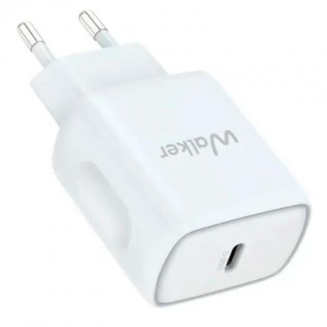 Мережевий зарядний пристрій 1Type-C WALKER WH-64 PD_25W + Type-C to Type-C White-2