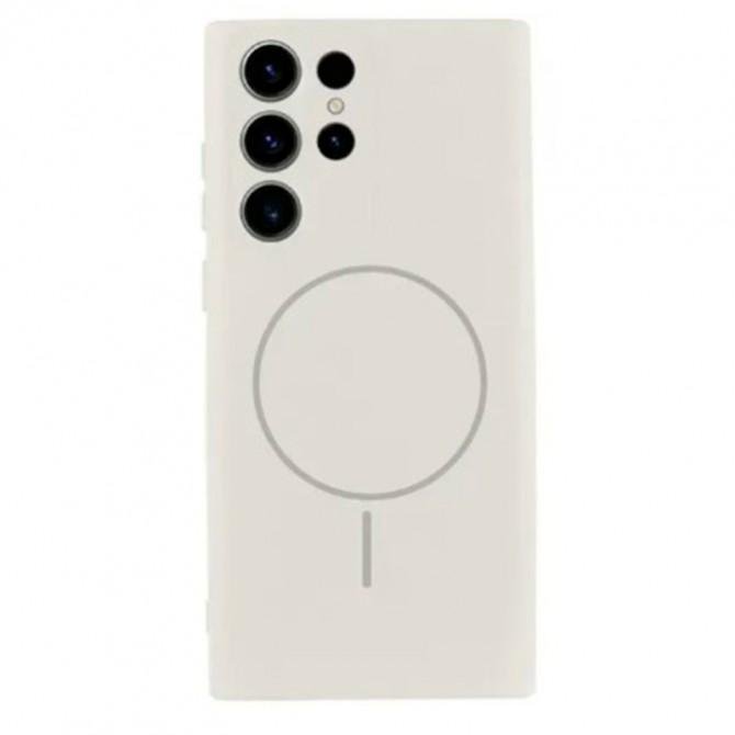 Силиконовый чехол Full Soft Case (MagSafe) Samsung Galaxy S23 Ultra Белый FULL