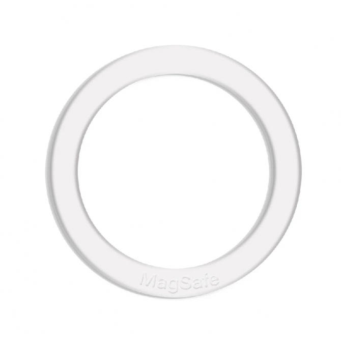 Пластина-кільце для MagSafe тримачів металева (+скотч) SILICONE White