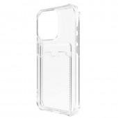 Чехол накладка-кардхолдер для iPhone 15 Прозрачный