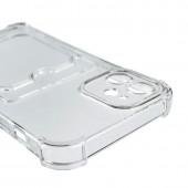 Чехол накладка-кардхолдер для iPhone 15 Pro Прозрачный