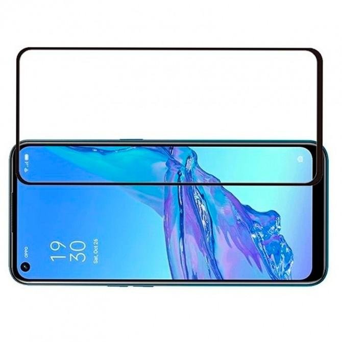 Защитное стекло для Oppo A53/A32/A33 Full Glue (0.25 мм, 2.5D, черное) ЛЮКС-1
