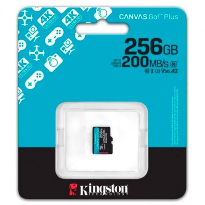 Карта памяти Kingston microSDHC 256Gb Canvas Go Plus class10 A2 V30(R-200Mb/s/W160Mb/s)-1