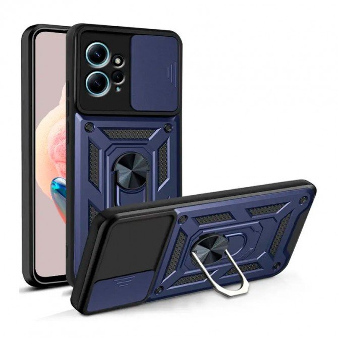 Чехол HONOR Hard Defence Series Xiaomi Redmi Note 12 4G Blue (with Camshield and magnet)