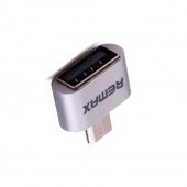 Перехідник Remax RA-OTGLesy USB 2.0 Сріблястий Перехідник Remax RA-OTGLesy USB 2.0 Сріблястий
