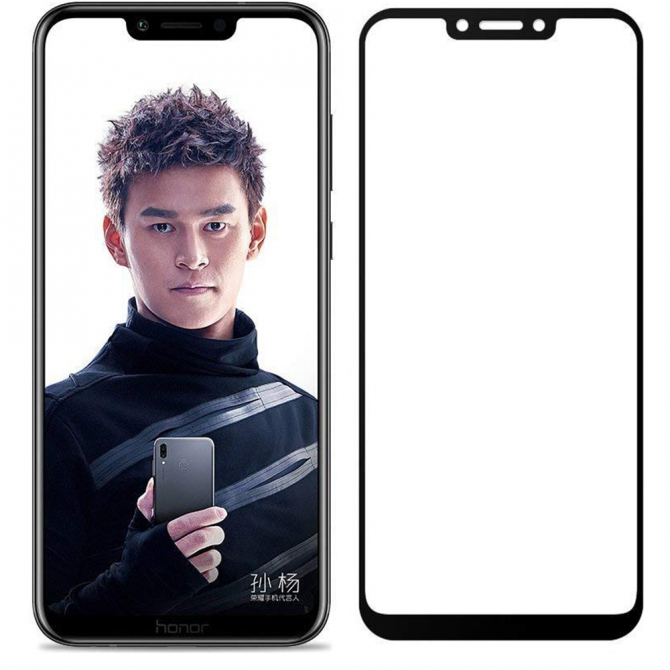 Захисне скло для HUAWEI Honor Play (0.3 мм, 2.5D, з чорним Silk Screen покриттям)-1