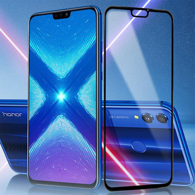 Захисне скло для HUAWEI Honor 8X Full Glue (0.3 мм, 2.5D, чорне)-3
