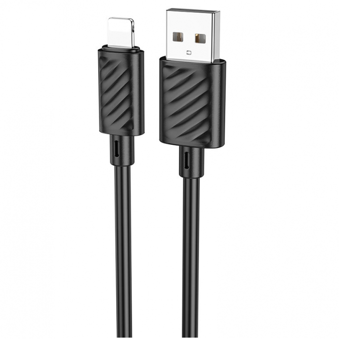 Кабель Cable Hoco X88 Gratified Lightning Black 1m-2