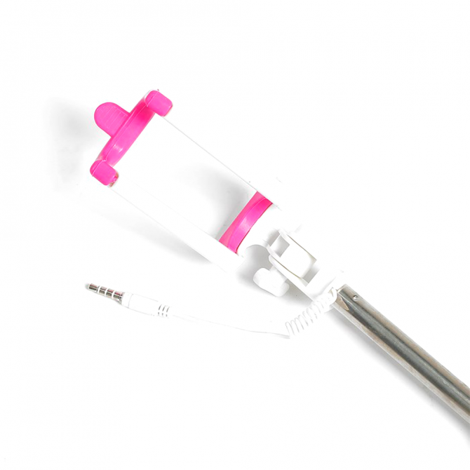 Монопод Macaron Рожевий + кнопка через 3,5"-2