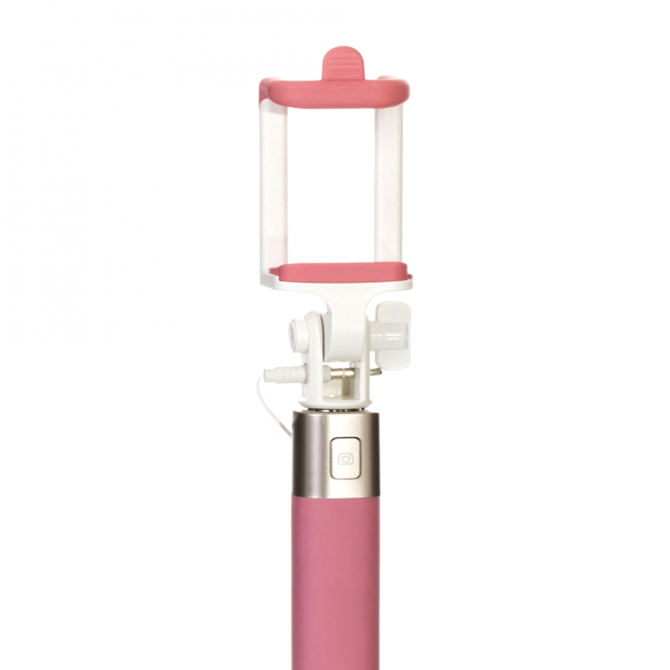Монопод selfie CL-01 Рожевий + кнопка через 3,5"-2