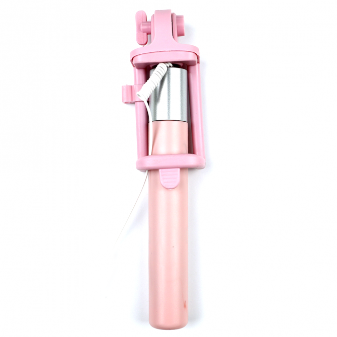 Монопод S8i Рожевий + кнопка через 3,5"-1