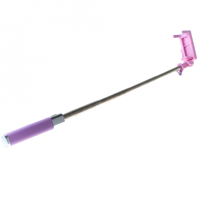 Монопод selfie CL-02 Фіолетовий + кнопка через 3,5"-1