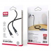 Кабель XO NB208A PD Type-C to Lightning Liquid Silicone 20W 1m Black Кабель XO NB208A PD Type-C to Lightning Liquid Silicone 20W 1m Black