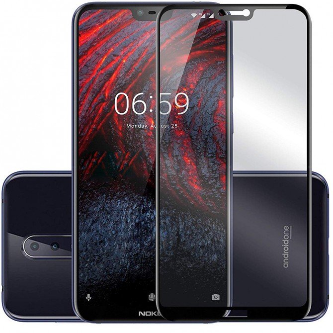 Защитное стекло для Nokia 6.1 Plus (0.3 мм, 2.5D, с чёрным Silk Screen покрытием)-4