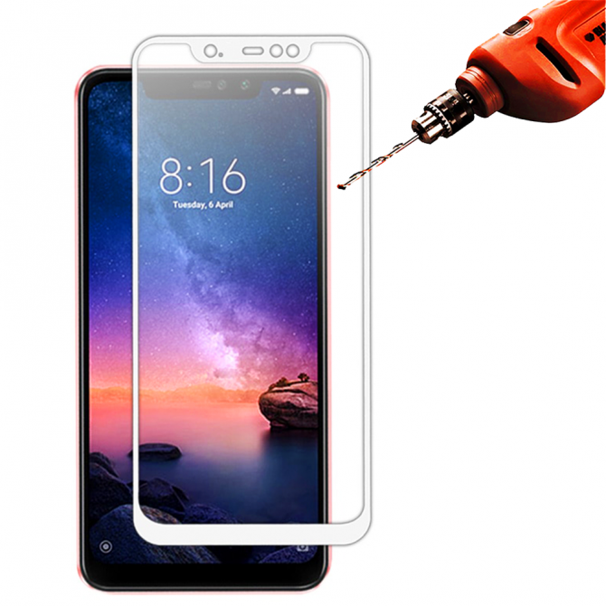 Защитное стекло для XIAOMI Redmi Note 6 (0.3 мм, 2.5D, с белым Silk Screen покрытием)-2