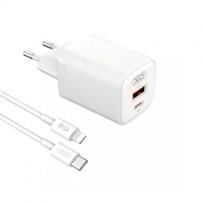 МЗП XO L96 PD 30W/1 USB 1 USB-C White + Type-C to Lightning Cable