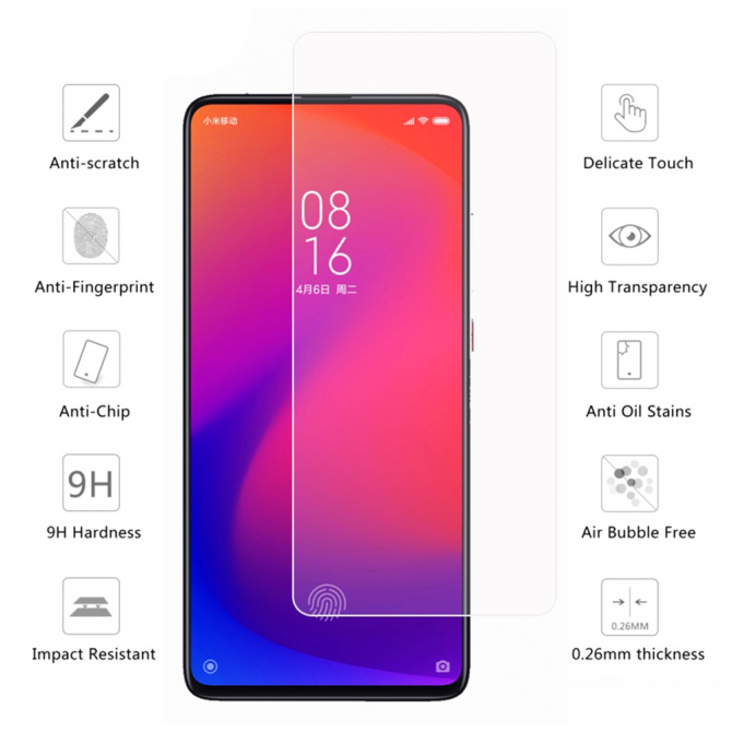 Захисне скло для XIAOMI Mi9T/K20 Pro (0.3 мм, 2.5D)-2