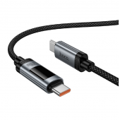 Кабель Hoco U140 Lord with display Type-C to Type-C 240W Black 1.2m