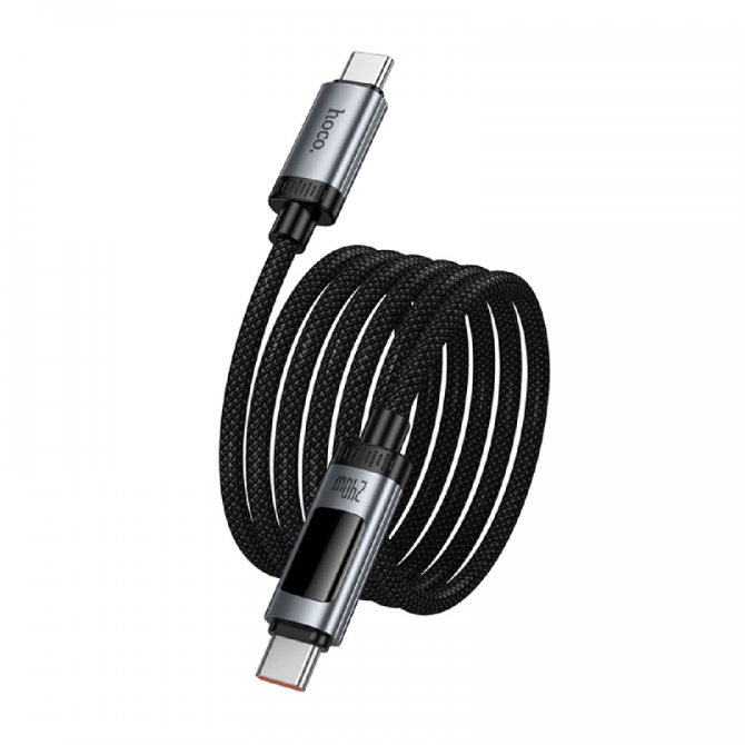 Кабель Hoco U140 Lord with display Type-C to Type-C 240W Black 1.2m-2