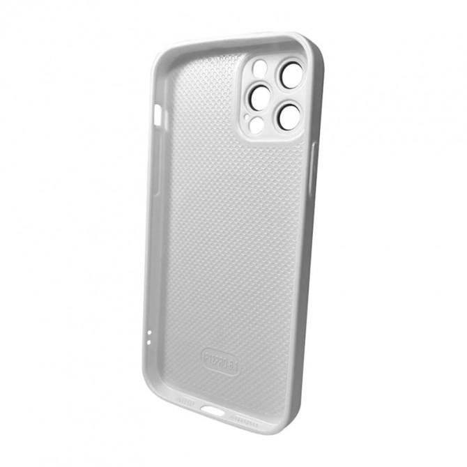 Чехол AG Glass Matt Frame Color MagSafe Logo for Apple iPhone 13 Pro Pearly White-1