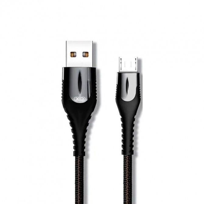 Кабель XO NB138 Lamp Zink Alloy MicroUSB 2.4A/1m Black