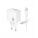 Мережевий зарядний пристрій 1USB + Type-C Borofone BAS45A PD30W+QC3.0 White + Lightning Cable