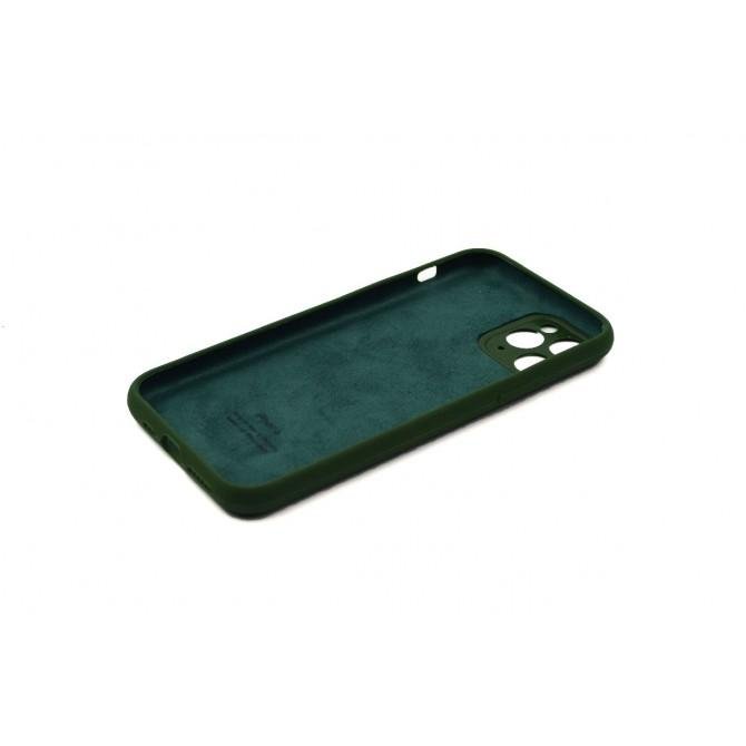 Оригинальный силиконовый чехол для iPhone 11 Pro Хвойно Зеленый FULL (with camera protection)-1